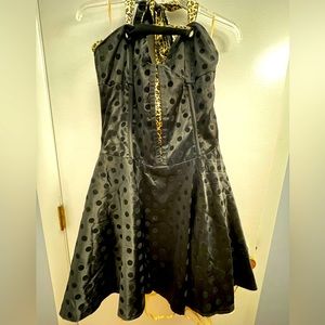 Voodoo Vixen Black Polka Dot Corset Dress